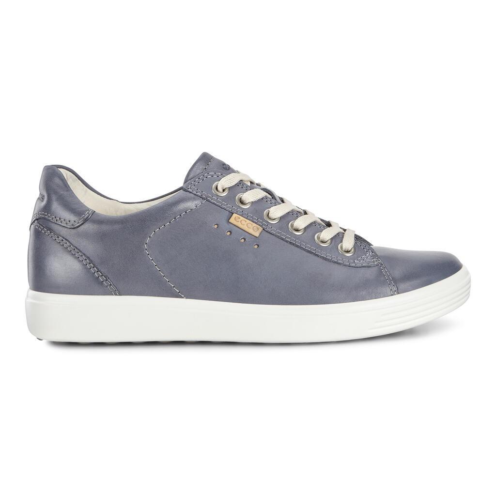 Ecco Soft 7 Long Lace Womens Sneakers Grey Outlet - India IRW-753840